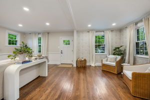 Open main level with hardwoods