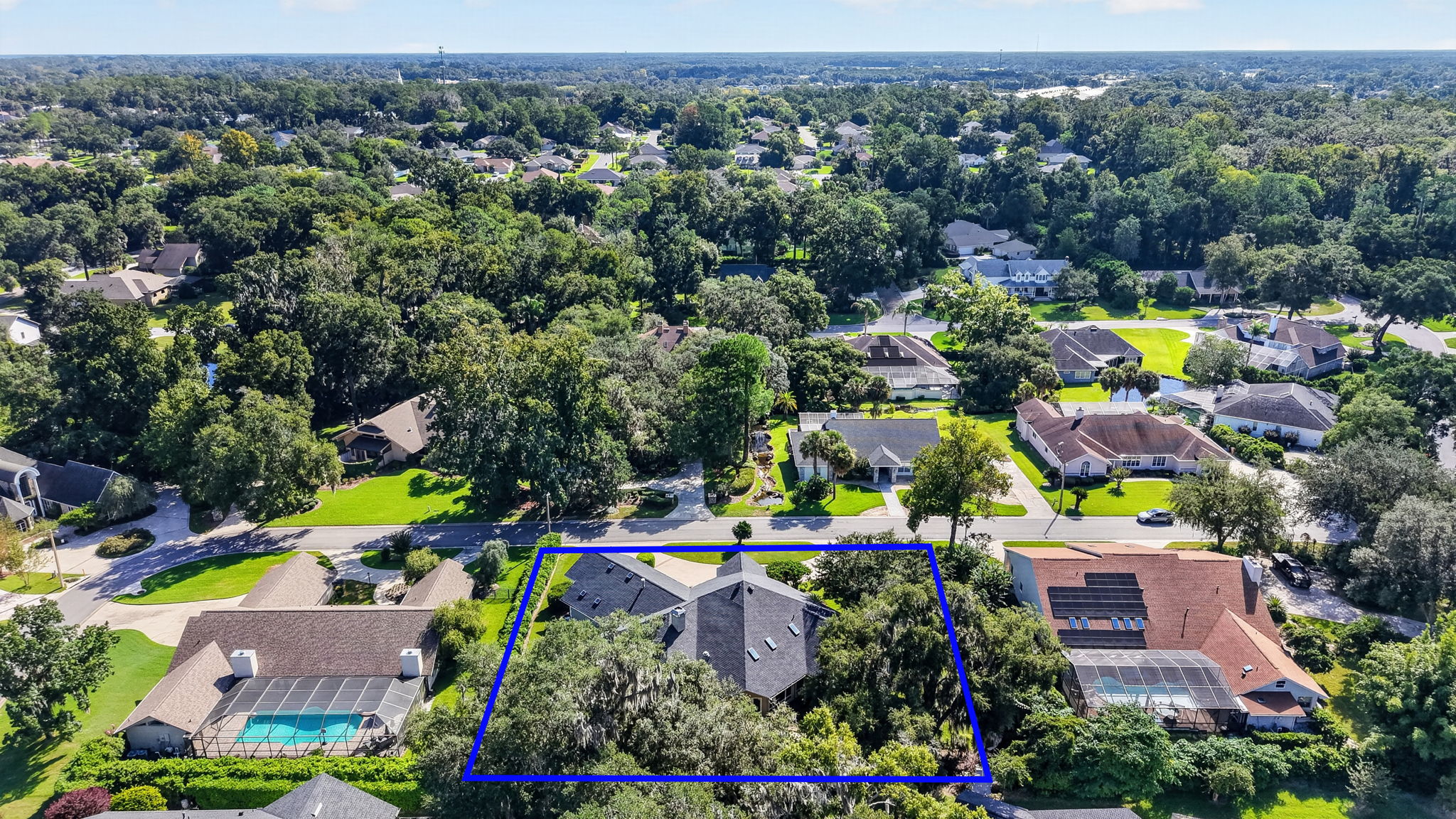Aerial Rear Elevation with Property Lines