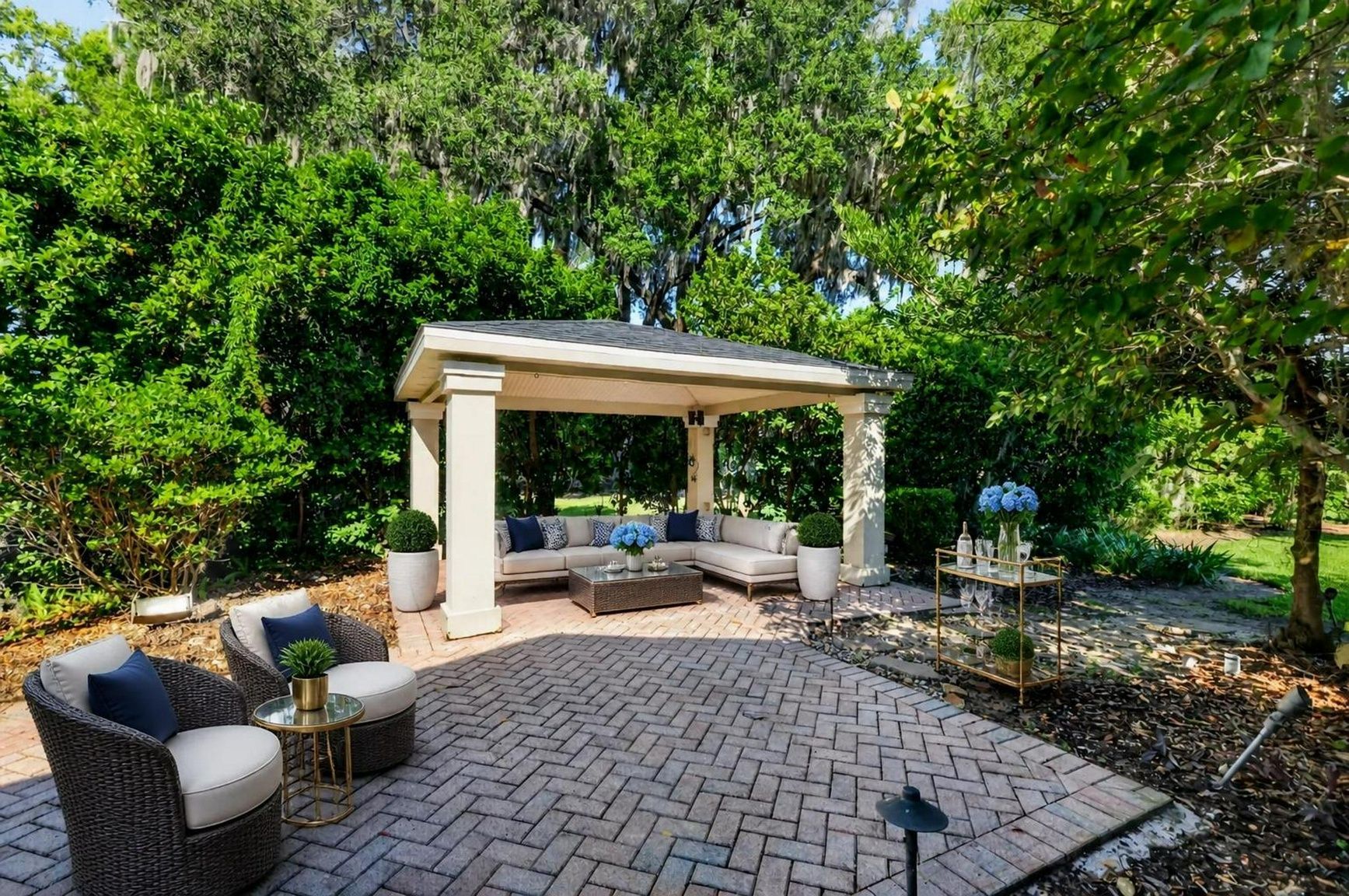 Rear Paver Patio with Gazebo-Virtually Staged 2