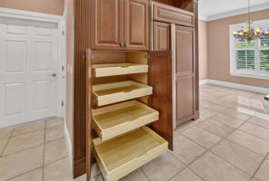 Kitchen Built-In Double Pantry with Roll-Out Shelving