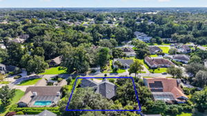 Aerial Rear Elevation with Property Lines