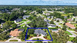 Aerial Front Elevation with Property Lines and ROOM FOR A POOL!