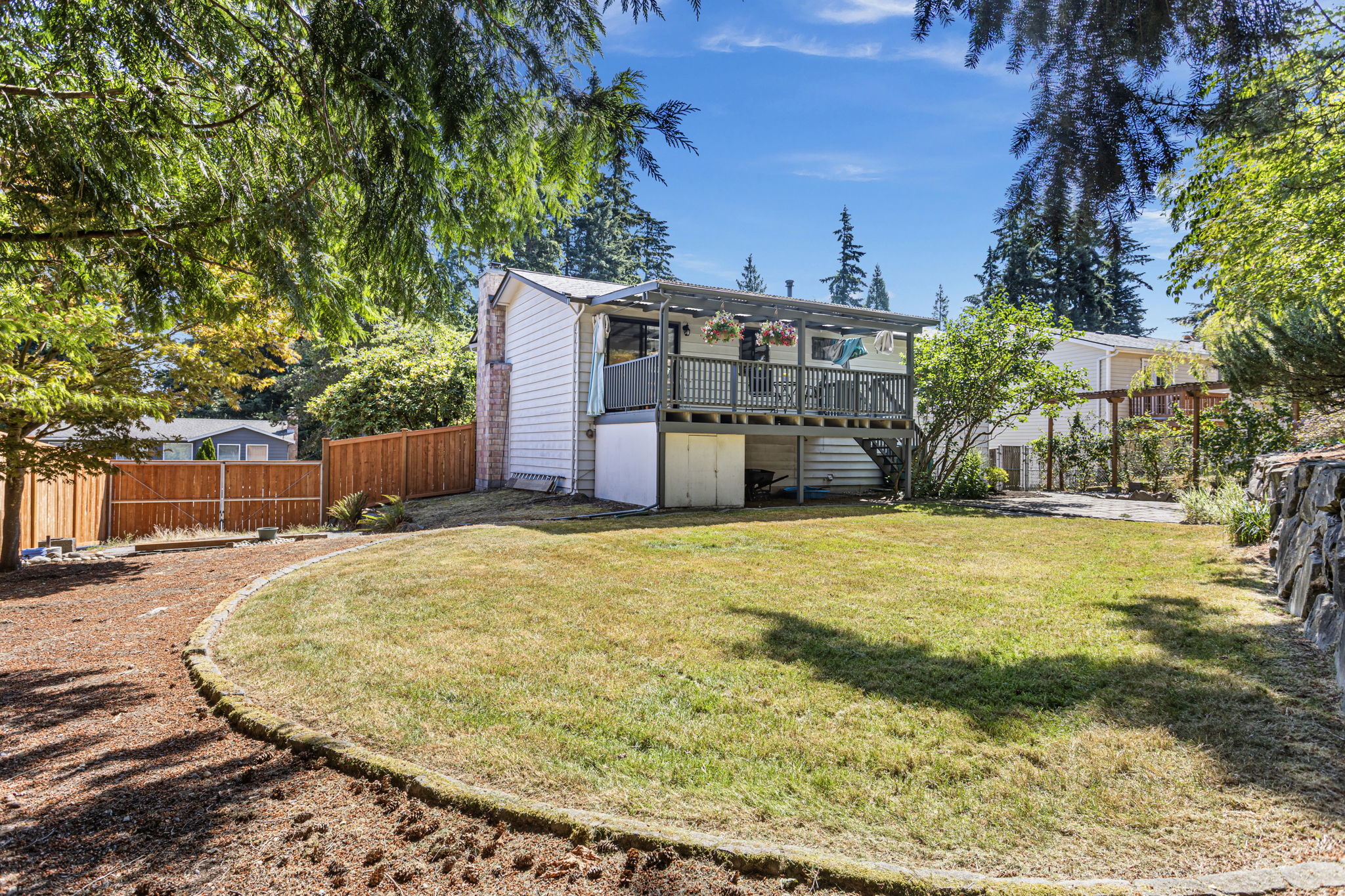 Fenced backyard and rear exterior