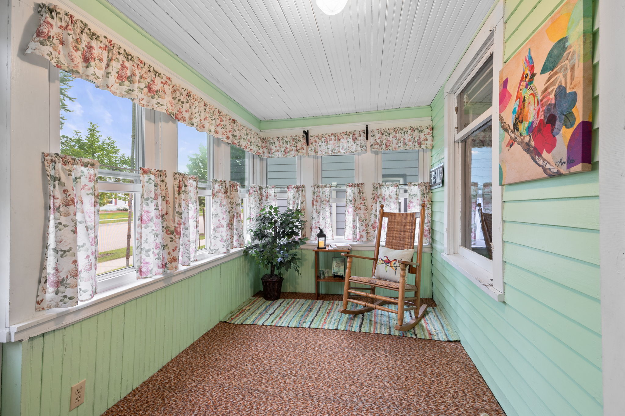 Throw open the windows and enjoy the breeze while you relax with a cup of coffee in the morning or a good book at night!