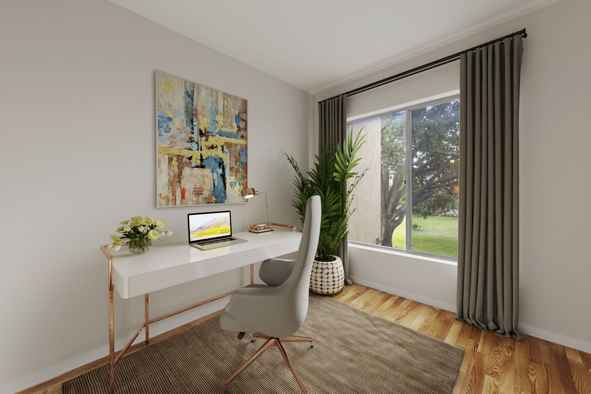 VIRTUALLY STAGED OFFICE IN BEDROOM