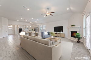 Virtually Staged Spacious Living Area