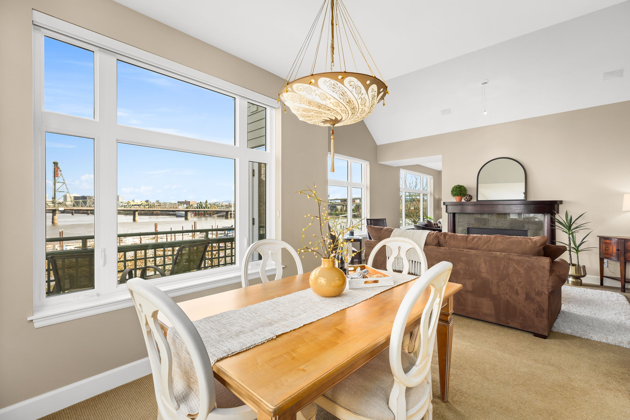 20. Dining room with view to the deck and living room