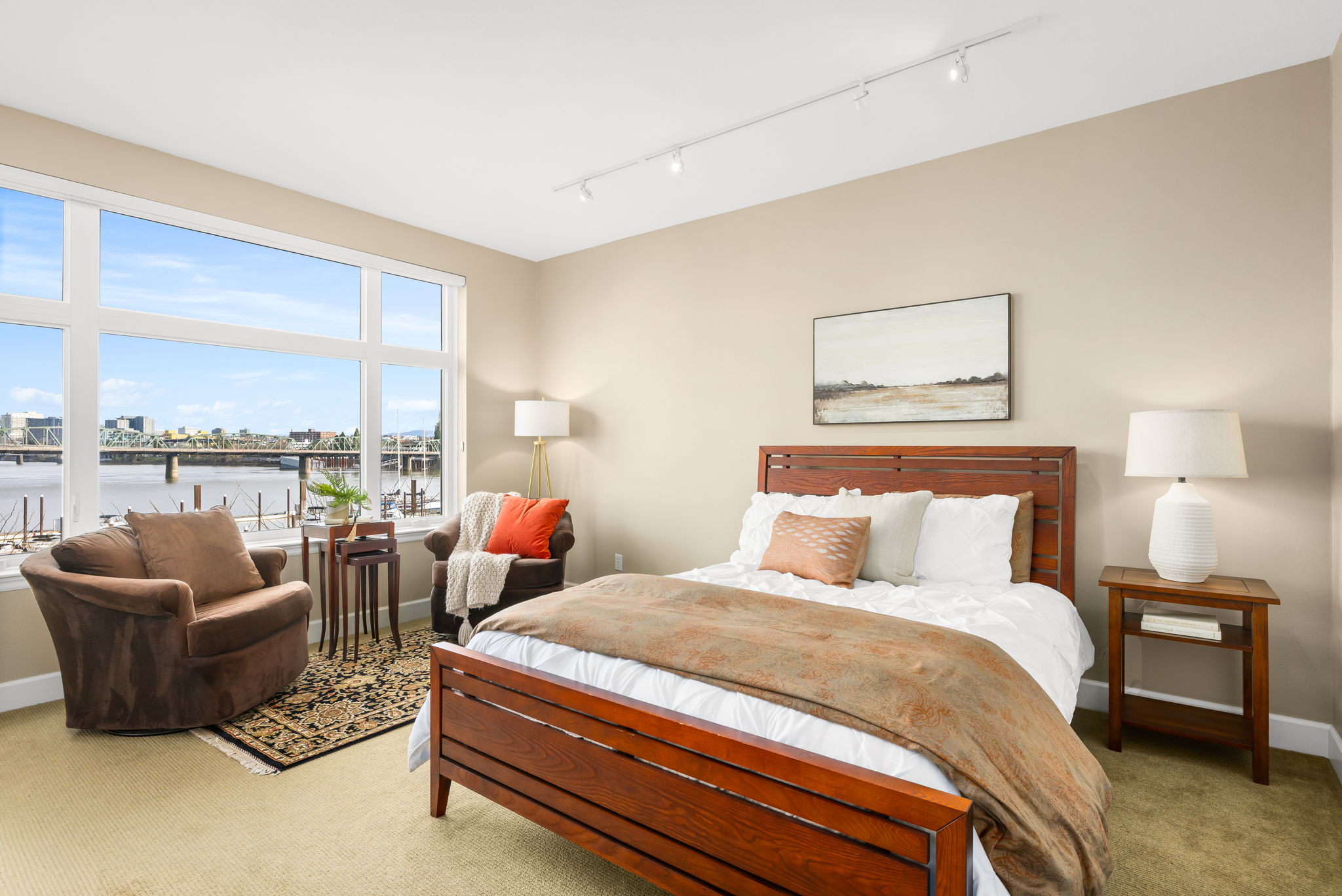 22. Primary Bedroom with front row view to Willamette River