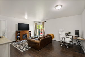 Lower level family room with slider to deck.