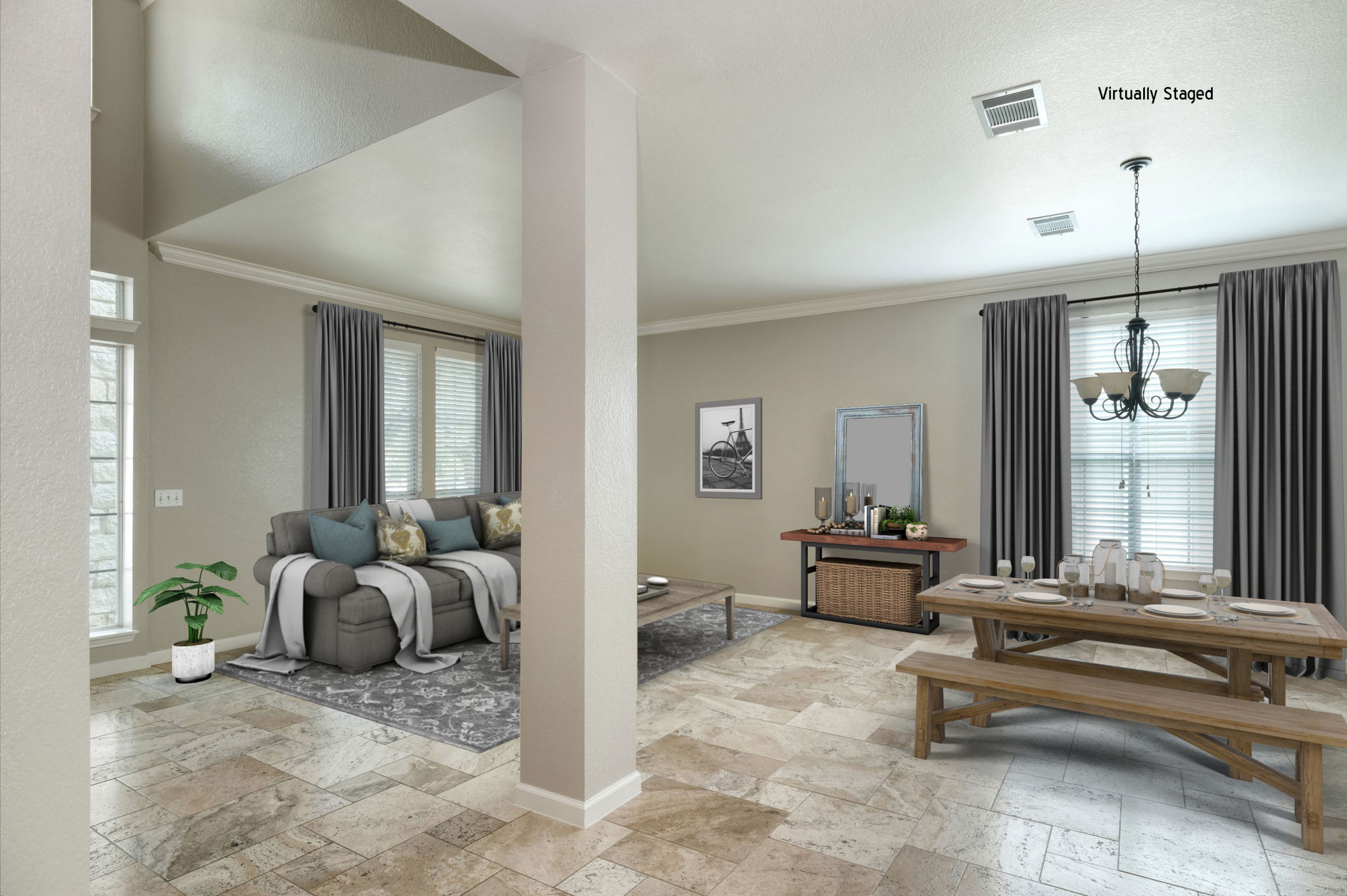 Living/Dining Room Virtually Staged