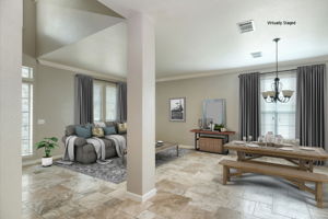 Living/Dining Room Virtually Staged