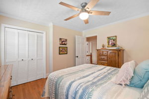 Hardwood floors entire upstairs and ceramic tile in bathrooms