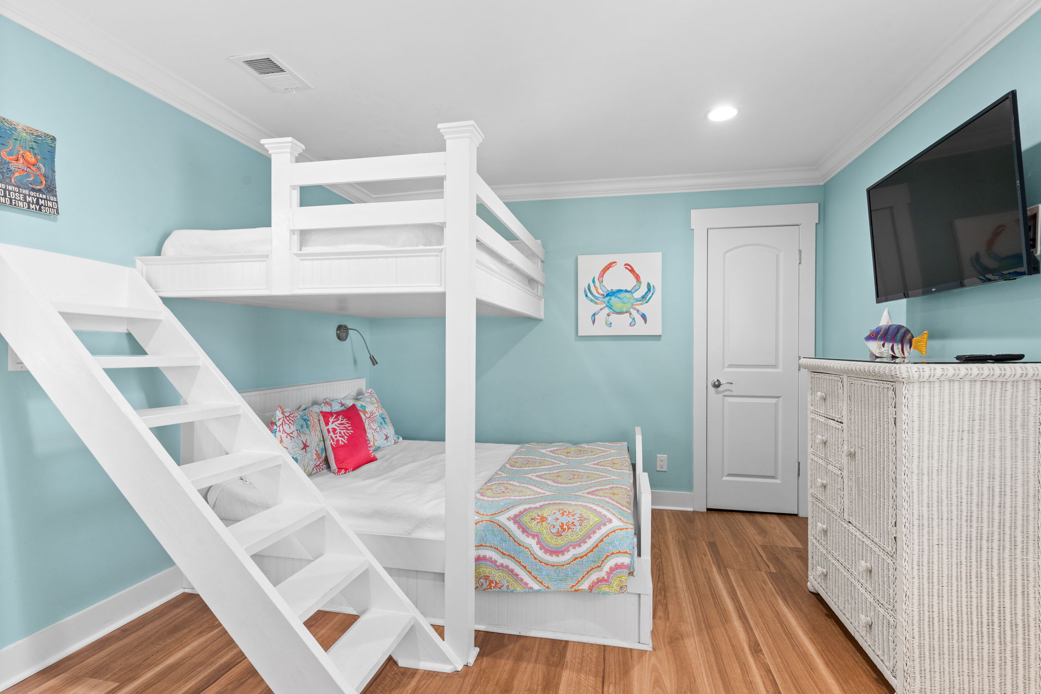 Bedroom 3 w/ Custom built-in Full over Queen bunk