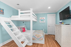 Bedroom 3 w/ Custom built-in Full over Queen bunk
