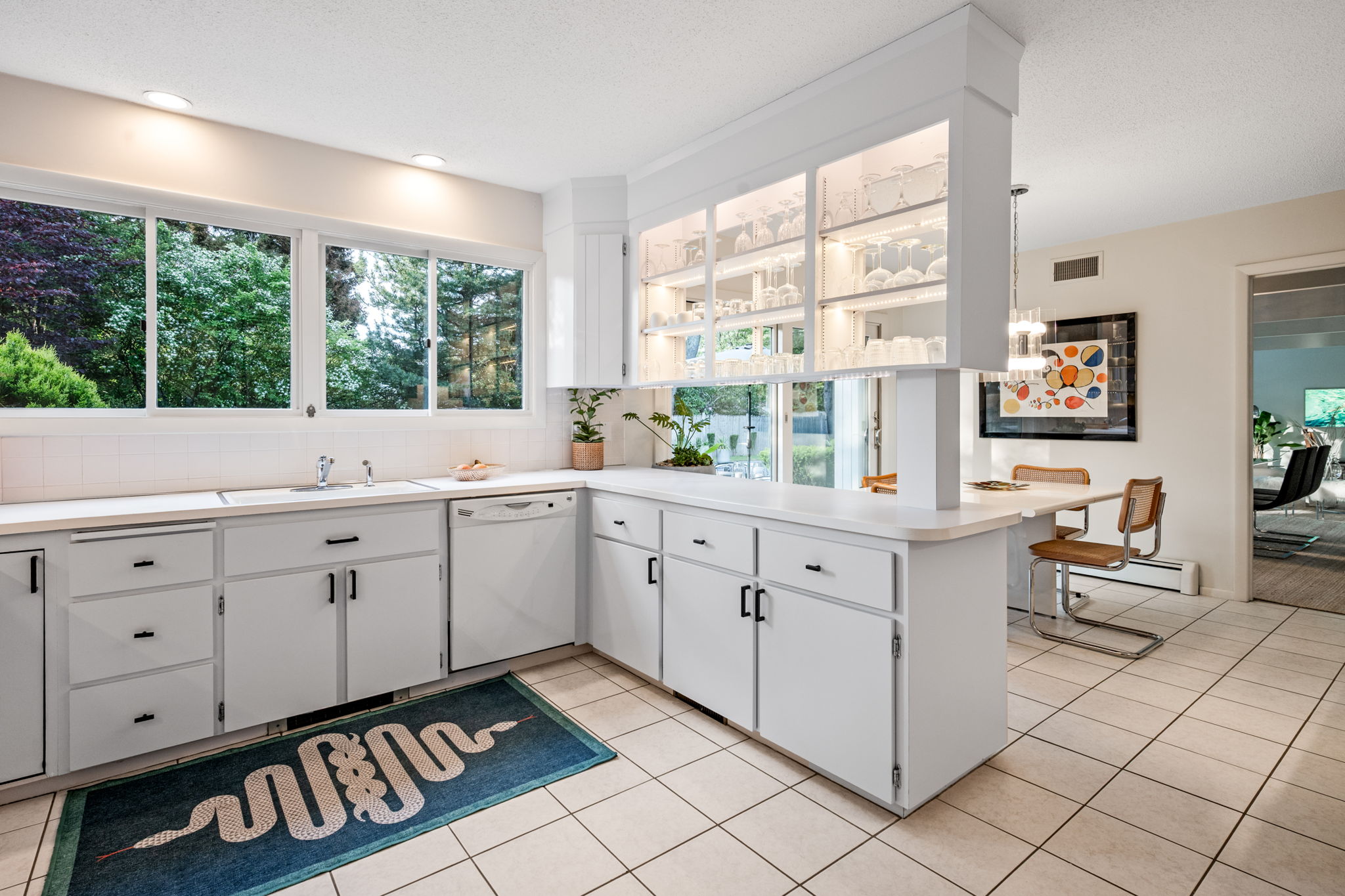 Open lit cabinetry