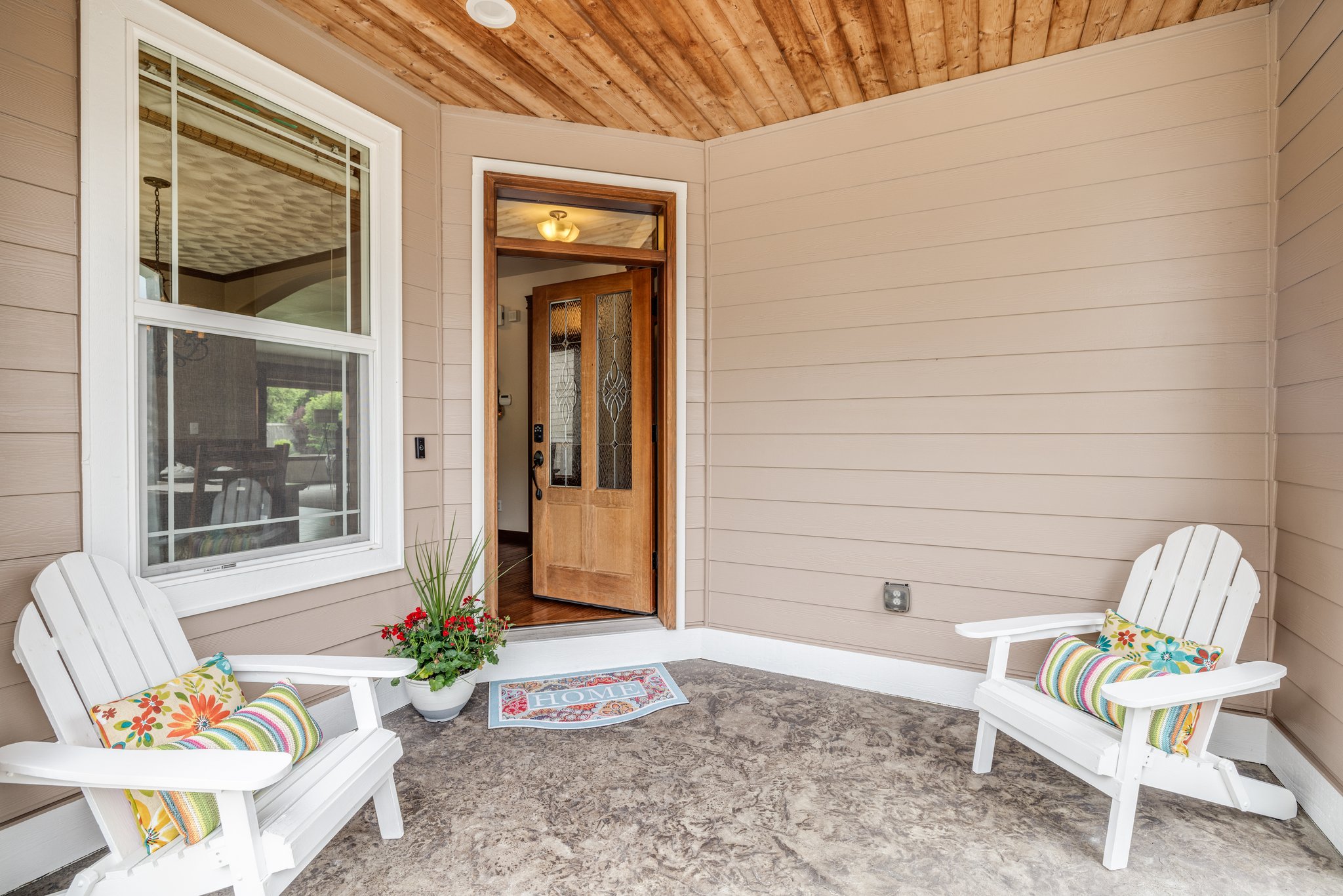 Warm & Inviting covered front patio