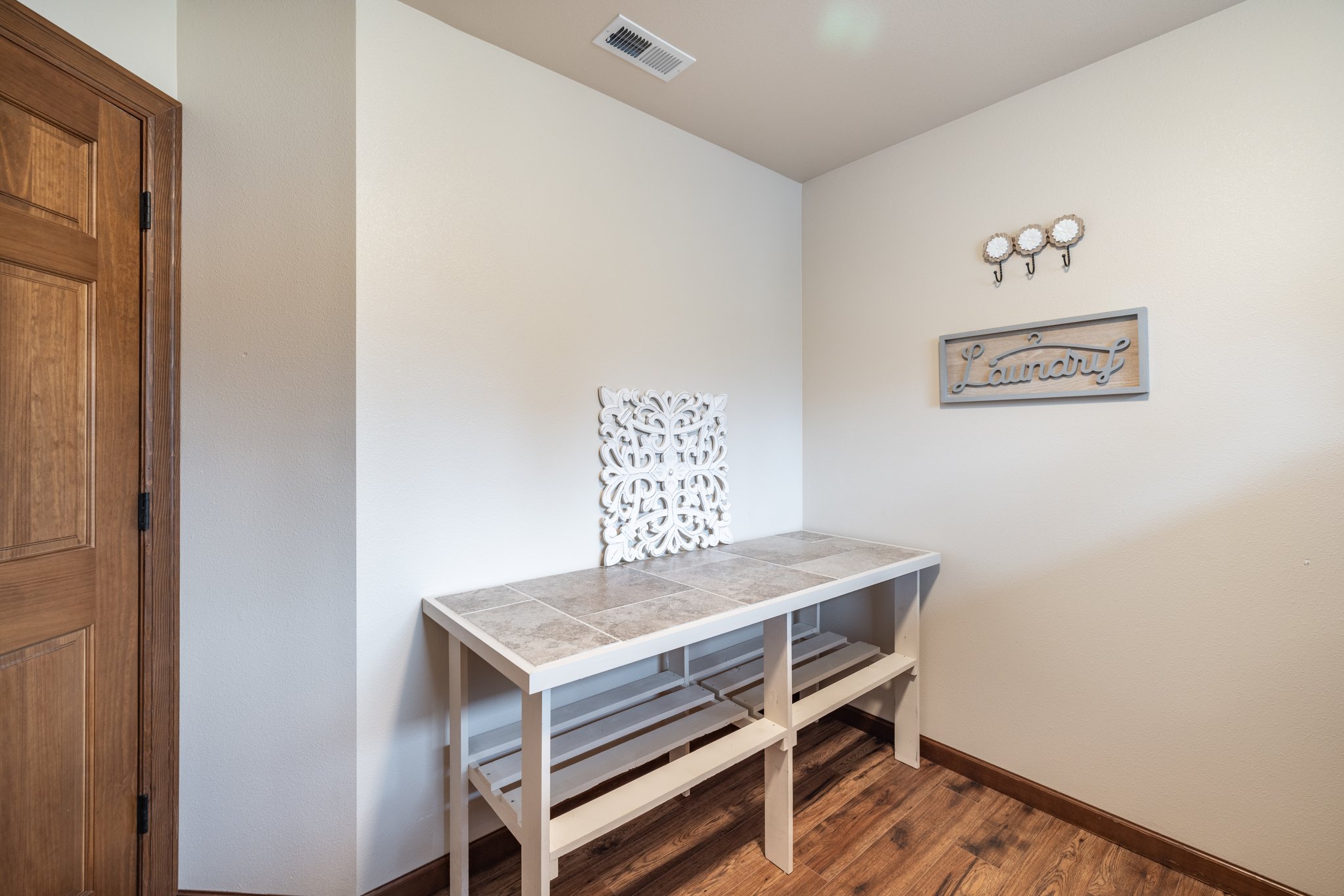 Custom Folding table and storage in laundry room