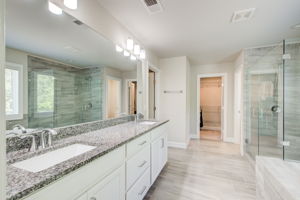 37 Main BR En Suite B w Vanity Detail w Closet + Laundry Access