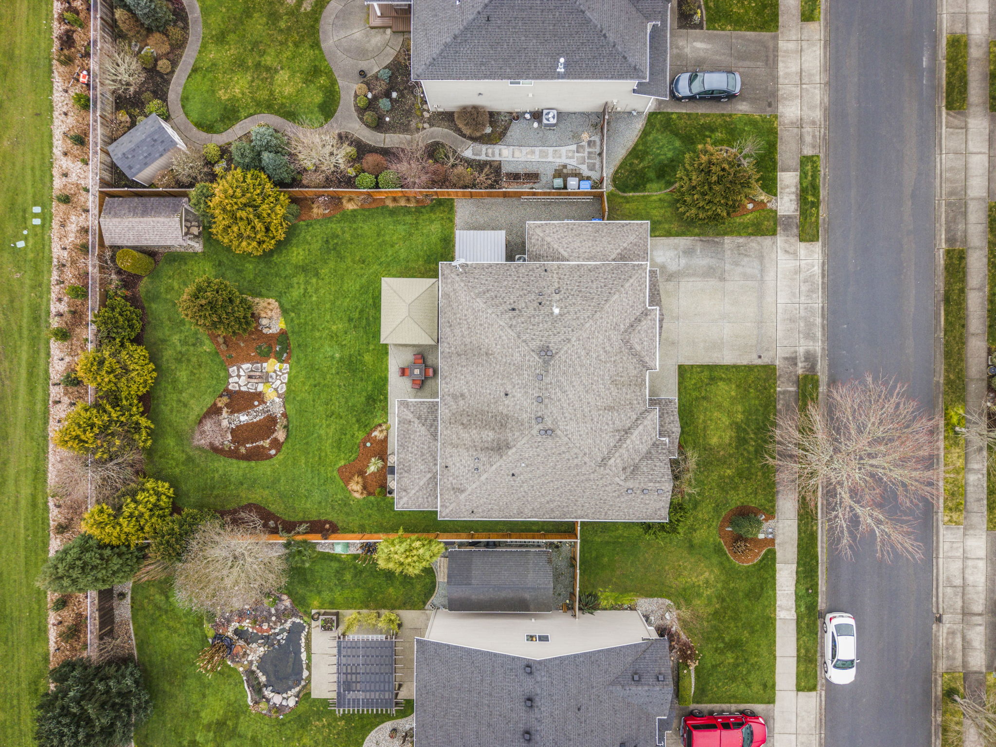 Generous, private lot spanning more than 12,000 sq ft.