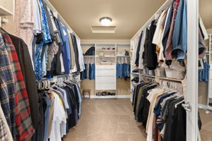 Large primary walk in closet.