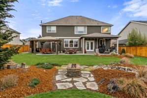 Lush backyard retreat.