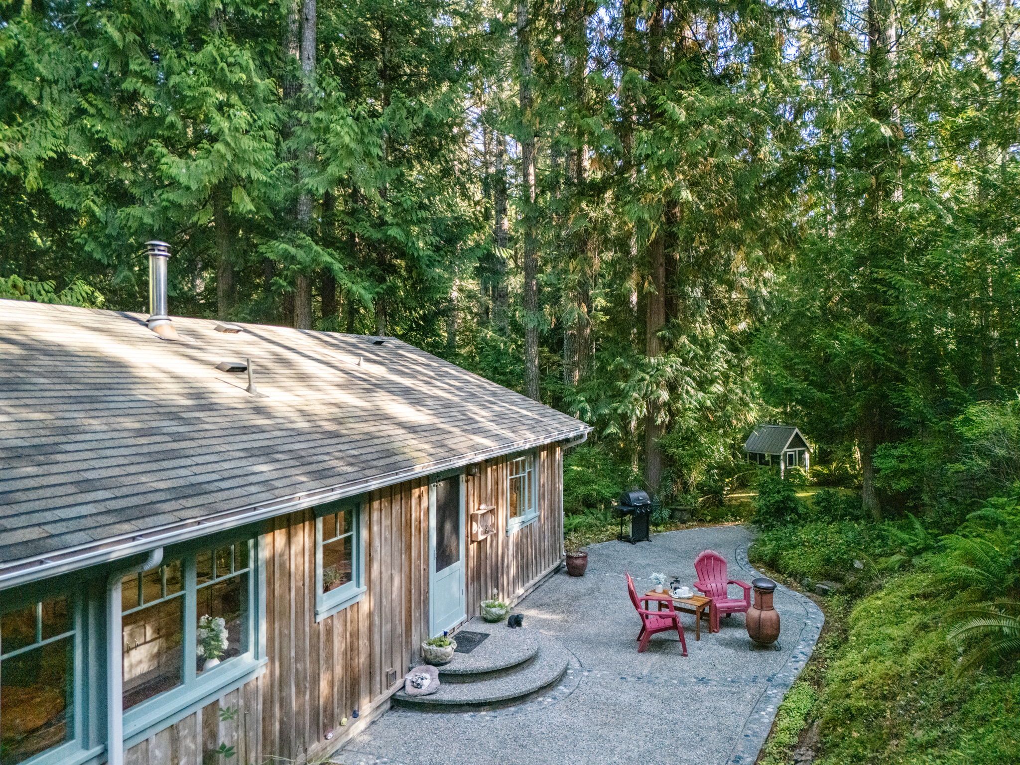 Gorgeous expansive stone patio for that mid-day sun