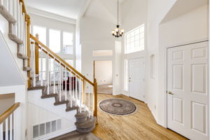 View of the front door and entry of the main floor Office