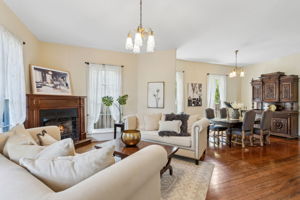 Original heart pine floors flow through the home ...