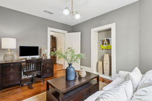 ... an ensuite bedroom, thoughtfully repurposed as an office.