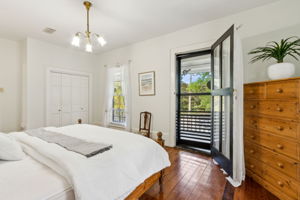 ... and opens to a private balcony.
