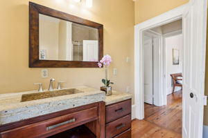 An updated ensuite bath is part of the master suite...