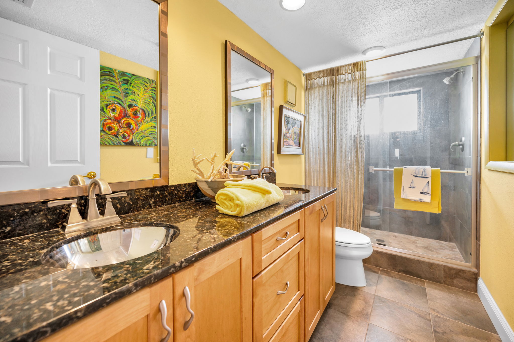 Hall Bathroom W/ Walk In Shower.
