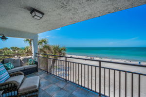 Main Level  Gulf Front  19' X 7.3 Balcony.