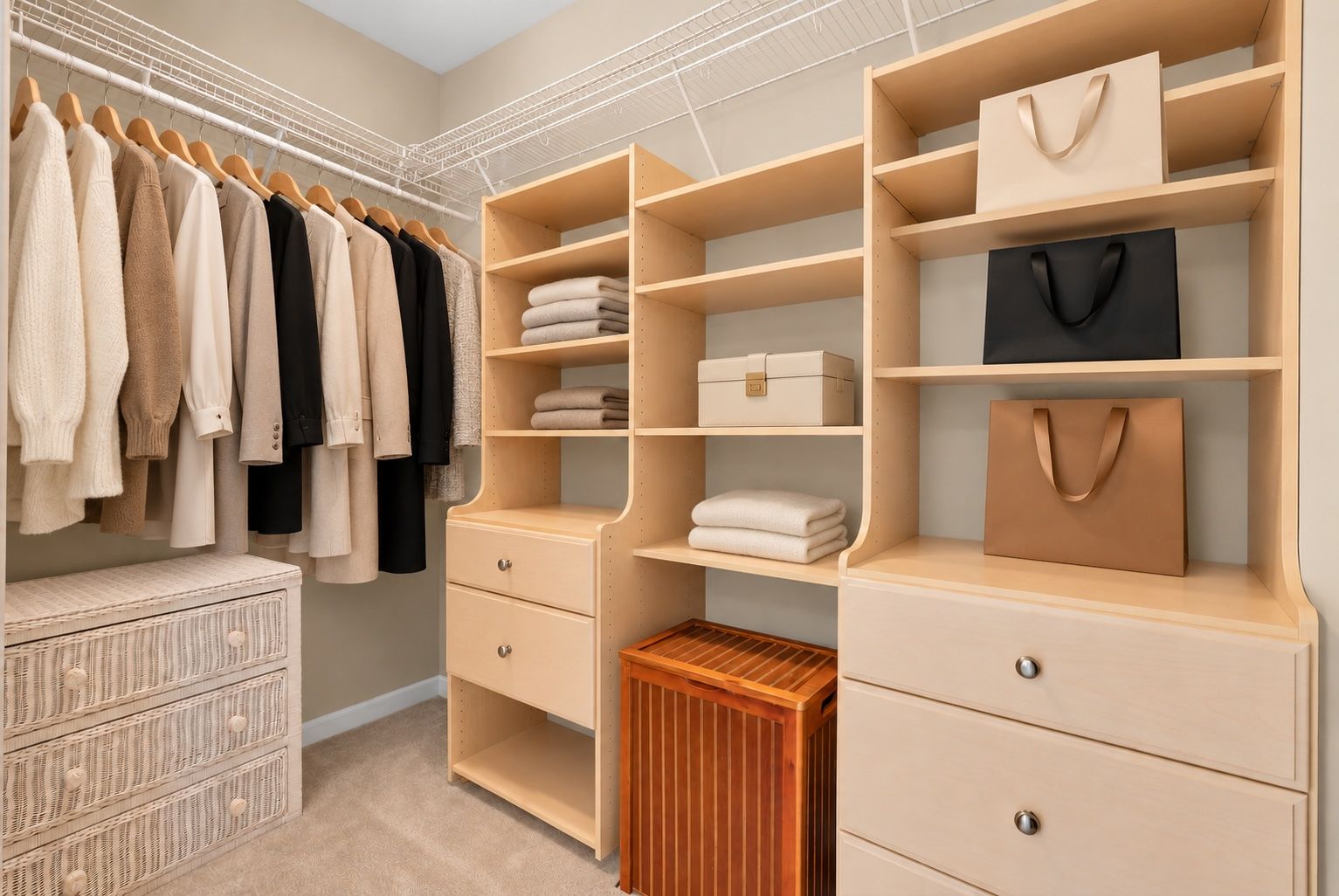 Primary Bedroom Closet Virtual Staged