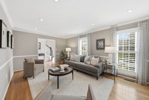 Recessed lighting and custom window blinds