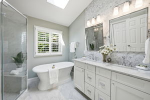 Luxurious primary bathroom