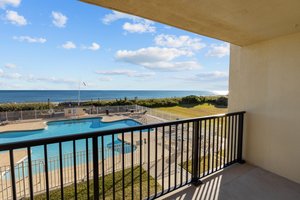 Balcony overlooking the Pool and Beach Access