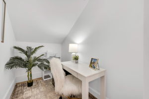 Walk-in 8' x 5' storage room converted into a second office.