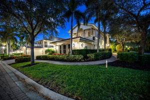 Alternate front entrance view during the evening.