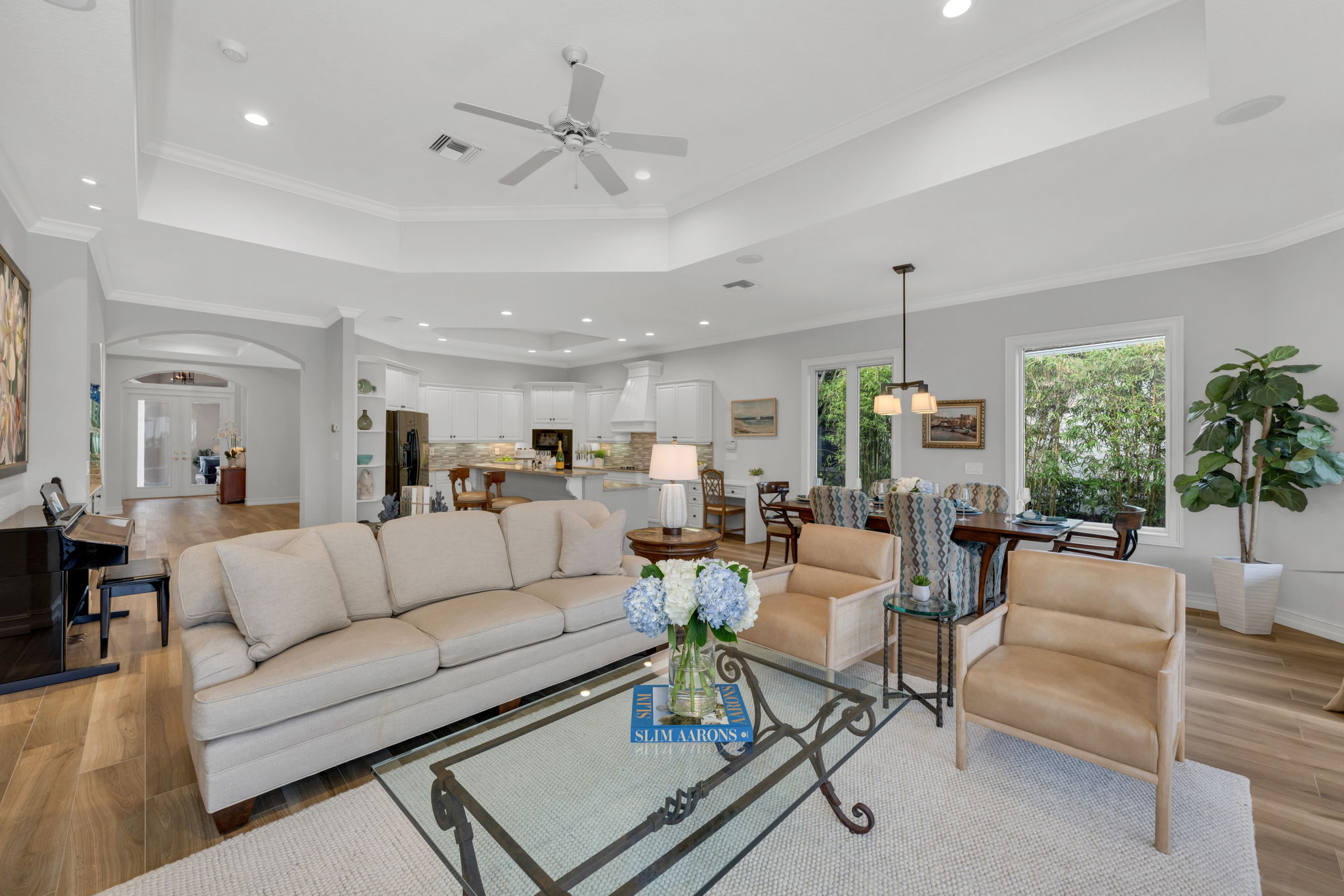 Another view from the family look looking at the dining room and kitchen.