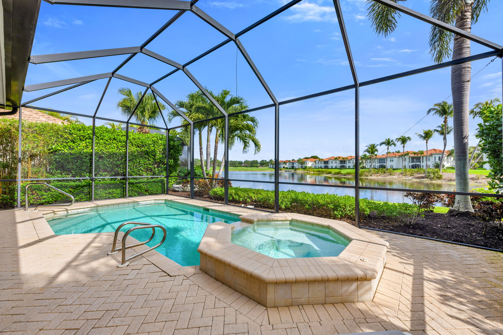 The pool deck faces truly amazing views of the 8th Fairway of the Palm Course.