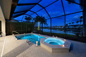 Evening views of the 8th hole of the Palm Course.