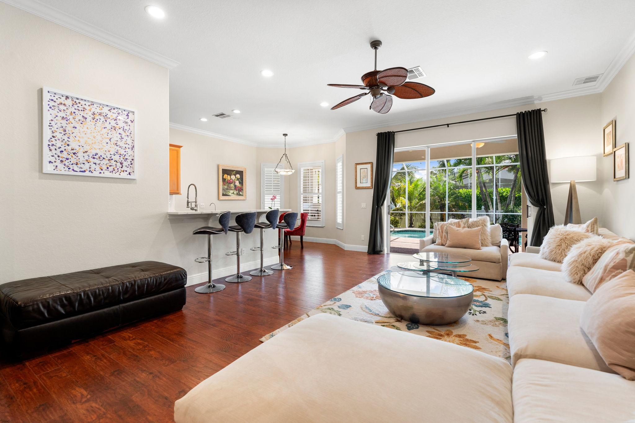Island and Living Room