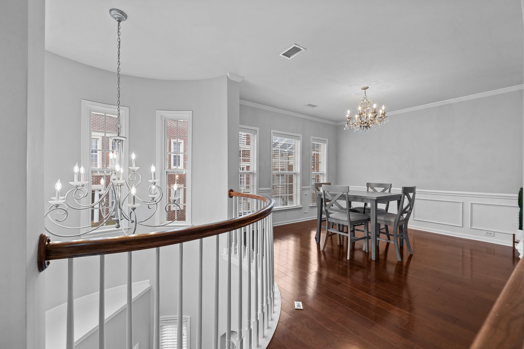 dining room with open foyer