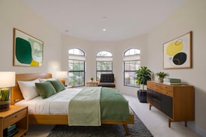 Guest bedroom virtually staged