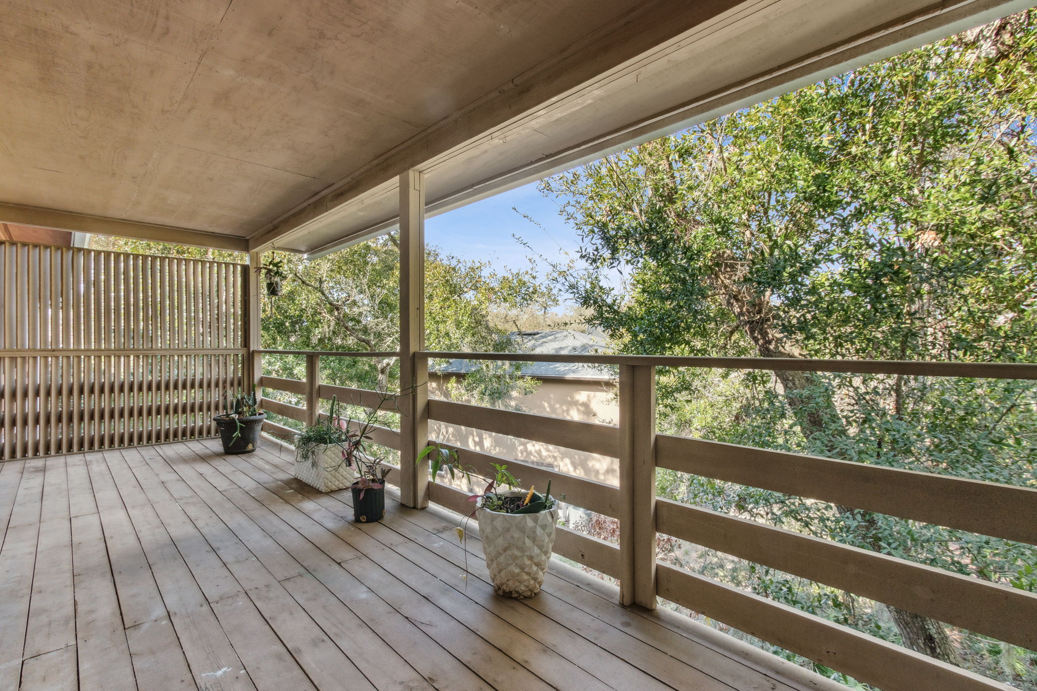 Private Balcony Overlooking Woods.