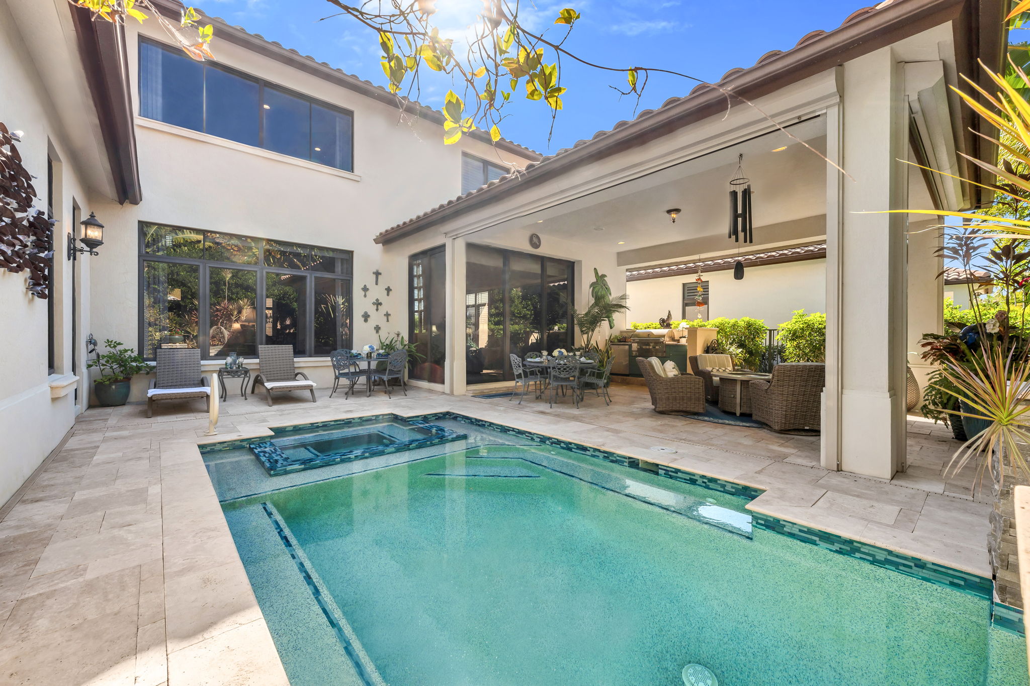 The pool has been completely redesigned and a spa added, including new pump and heater.