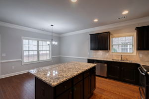 Kitchen with stainless steel appliances