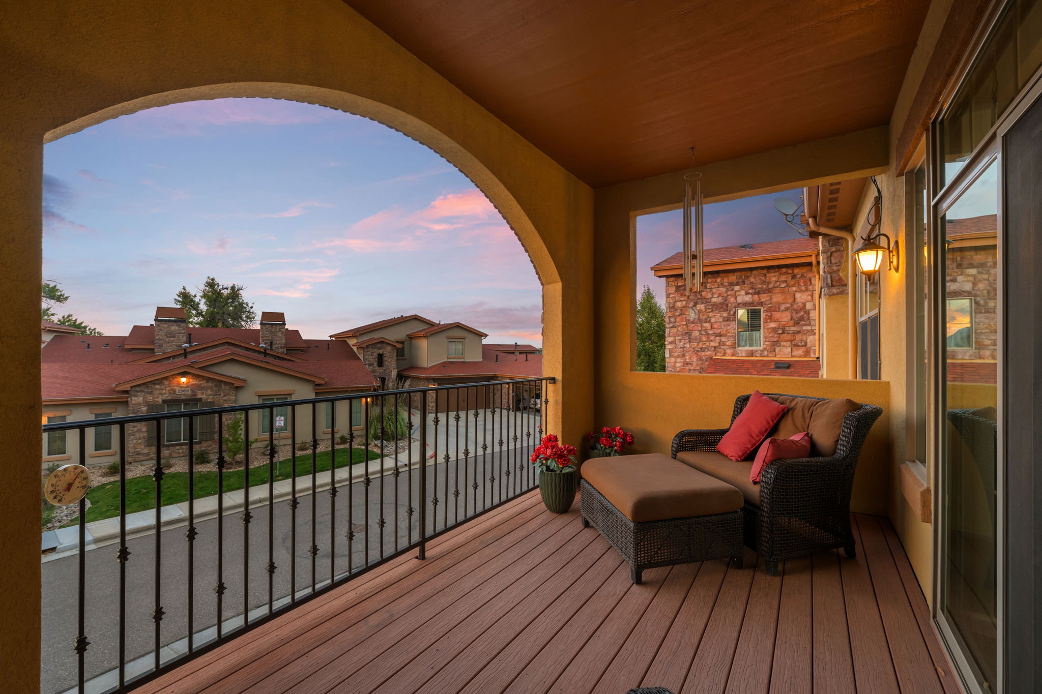 Trex decking and wrought iron railing