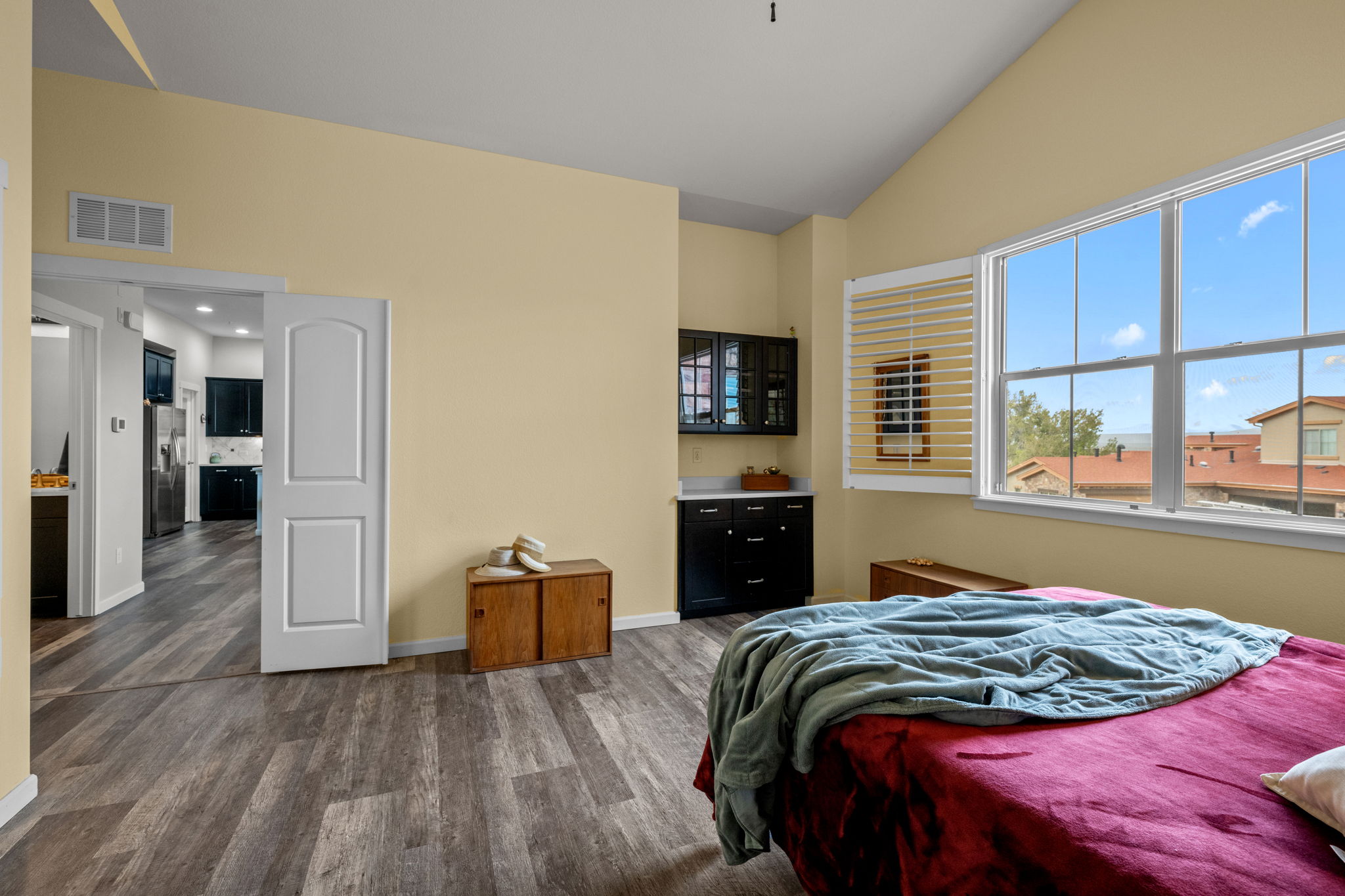 Built in counter and cabinets; Note Newly painted & luxury vinyl flooring throughout condo